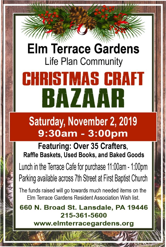 Christmas Craft Bazaar 2019 Elm Terrace Gardens